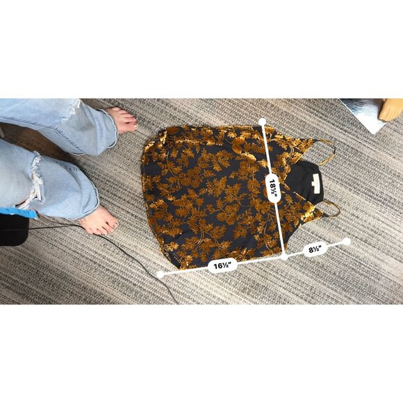 LOFT Womens Sleeveless Velvet Burnout Top Size S Whimsygoth Regency - Picture 7 of 8